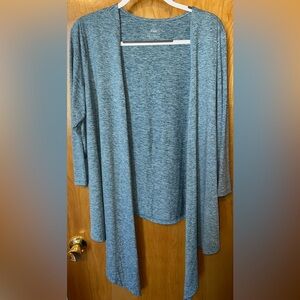 Zuda deep teal z-cool jersey 3-way wrap 3/4 sleeve cardigan Size Medium